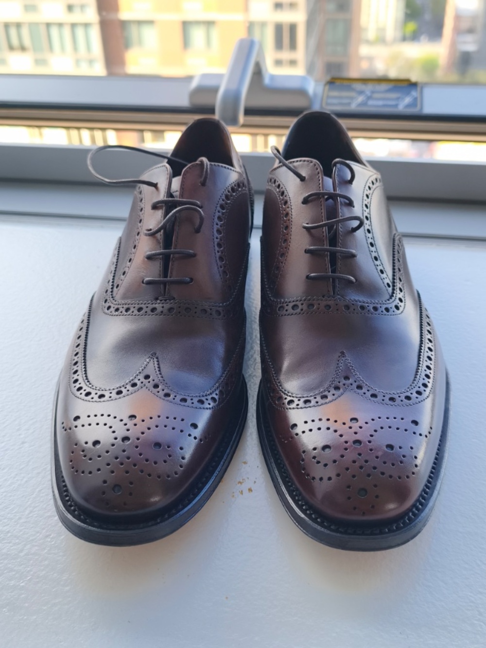 Prada Men's Full Brogue Leather Business Shoes | Brown | US 8.5 - Picture 2 of 6
